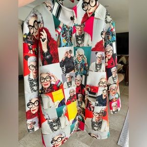 FABULOUS Jacket! Style Icon Iris Apfel collage. One size.